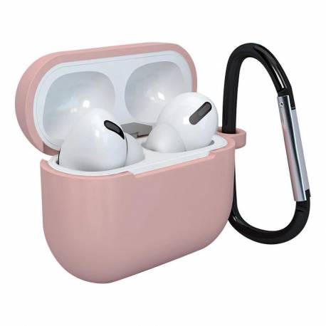 Etui Do Airpods 3 Silikonowy Miękki Pokrowiec Na Słuchawki + Brelok Karabińczyk Zawieszka Różowy (Case D)