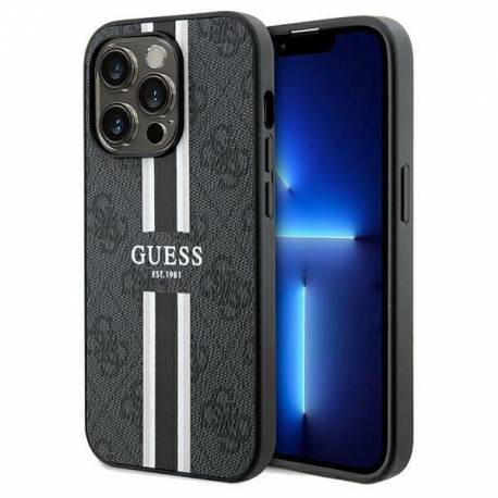 Etui Guess 4G Printed Stripes Magsafe Na Iphone 15 Pro Max - Czarne