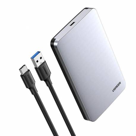 Ugreen Kieszeń Obudowa Na Dysk Twardy 2,5'' Sata 3.0 6Gbps Szary + Kabel Usb - Usb Typ C 0,5M (Cm300)
