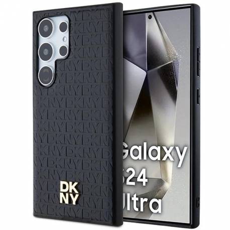 Etui Dkny Leather Pattern Metal Logo Magsafe Na Samsung Galaxy S24 Ultra - Czarne