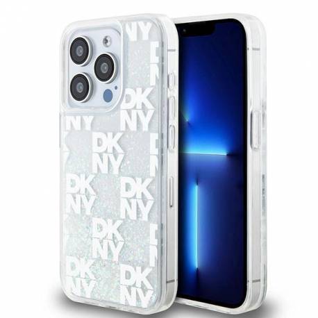 Etui Dkny Liquid Glitter Multilogo Na Iphone 15 Pro - Białe