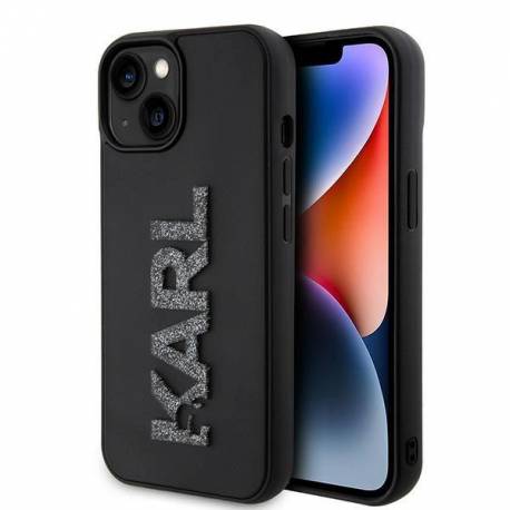 Etui Karl Lagerfeld 3D Rubber Glitter Logo Na Iphone 15 - Czarne