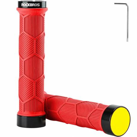 Gripy Rowerowe Rockbros 40720007002 Z Odblaskiem - Czerwone