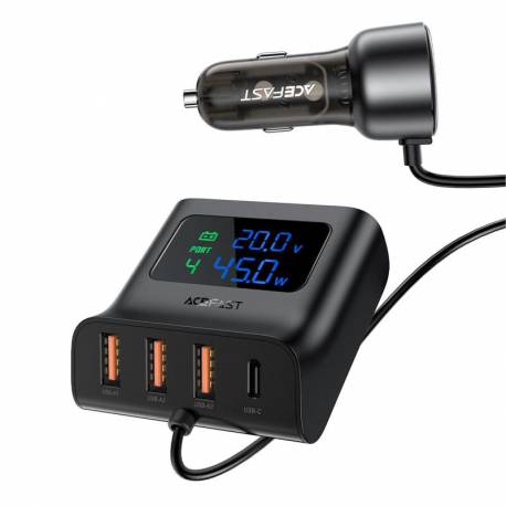 Ładowarka Samochodowa Acefast B11 138W Usb-A Usb-C Z 6 Portami - Czarna