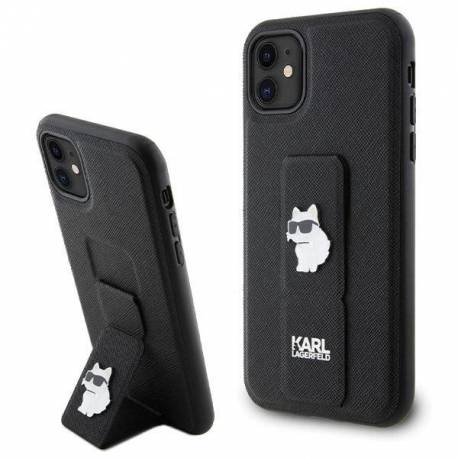 Etui Karl Lagerfeld Gripstand Saffiano Choupette Pins Na Iphone 11 / Xr - Czarne