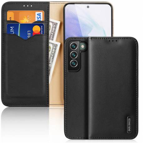 Dux Ducis Hivo skórzane etui z klapką pokrowiec ze skóry naturalnej portfel na karty i dokumenty Samsung Galaxy S22+ (S22 Plus)