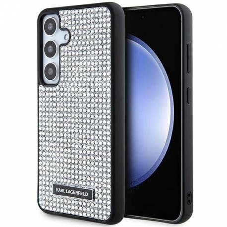 Etui Karl Lagerfeld Rhinestone Metal Logo Na Samsung Galaxy S24 - Srebrne