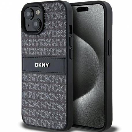 Etui Dkny Leather Mono Stripe & Metal Logo Na Iphone 15 Plus / 14 Plus - Czarne