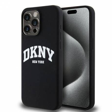 Etui Dkny Liquid Silicone White Printed Logo Magsafe Na Iphone 14 Pro Max - Czarne