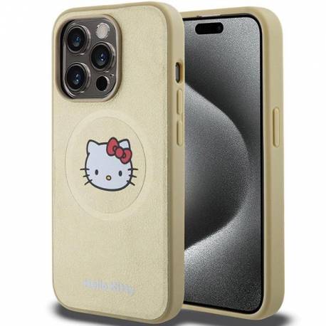 Etui Hello Kitty Leather Kitty Head Magsafe Na Iphone 14 Pro Max - Złote