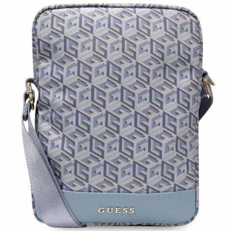 Torba Guess Gcube Stripe Tablet Bag Na Tablet 10'' - Niebieska