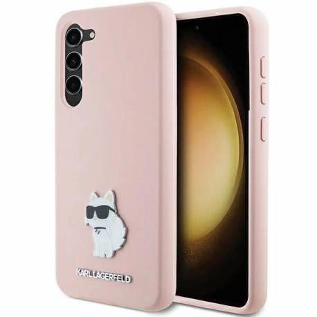 Etui Karl Lagerfeld Silicone Choupette Metal Pin Na Samsung Galaxy S23+ - Różowe