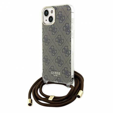 Etui Guess Crossbody Cord 4G Print Na Iphone 15 / 14 / 13 - Brązowe