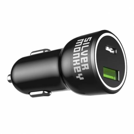 Ładowarka Samochodowa Silver Monkey Sma078 1Xusb-C 1Xusb-A 45W Pd Qc - Czarna