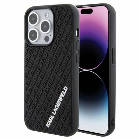 Etui Karl Lagerfeld 3D Rubber Multi Logo Na Iphone 15 Pro - Czarne