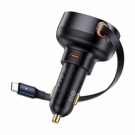 Ładowarka Samochodowa Baseus Enjoyment Pro Usb-C (Żeńskie) / Usb-C (Męskie) 60W - Czarna