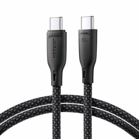 Kabel Joyroom Multi-Color Series Sa34-Cc3 Usb-C / Usb-C 60W Szybki Transfer 1M - Czarny