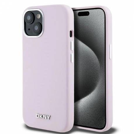 Etui Dkny Liquid Silicone Small Metal Logo Magsafe Na Iphone 15 / 14 / 13 - Różowe