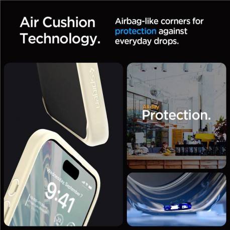 Etui Spigen Ultra Hybrid do iPhone 15 Pro Max - beżowe