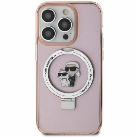 Etui Karl Lagerfeld Ring Stand Karl&choupettte Magsafe Do Iphone 15 Plus - Różowe