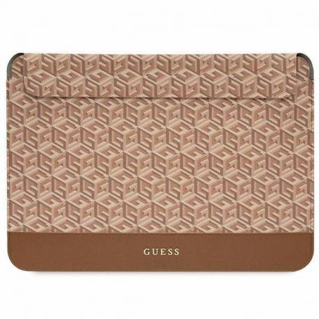 Etui Guess Gcube Stripes Na Laptopa 14" - Brązowe