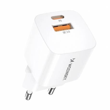 Ładowarka Sieciowa Wozinsky Cmwcw 20W Usb-C / Usb-A - Biała