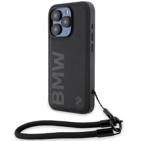 Etui Bmw Signature Leather Wordmark Cord Na Iphone 15 Pro Max - Czarne