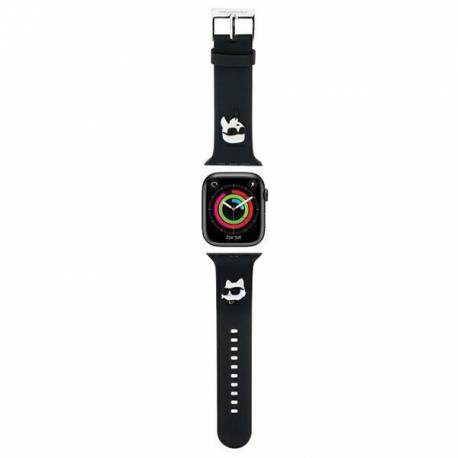 Pasek Karl Lagerfeld 3D Rubber Karl&choupette Heads Na Apple Watch 38/40/41Mm - Czarny
