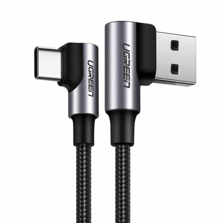 Ugreen Kątowy Kabel Przewód Usb - Usb Typ C Quick Charge 3.0 Qc3.0 3 A 1 M Szary (Us176 20856)