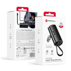 Forcell Powerbank F-Energy Power Plug F5K3 5 000Mah Z Wbudowanym Złączem Do Lightning 8-Pin Pd 20W Czarny