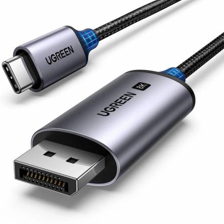 Kabel Ugreen Cm556 Ze Złączami Usb-C I Displayport 8K O Długości 1 M - Szary