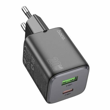 Hoco Ładowarka Sieciowa Usb A + Typ C Pd Qc 3A 20W N41 Czarna