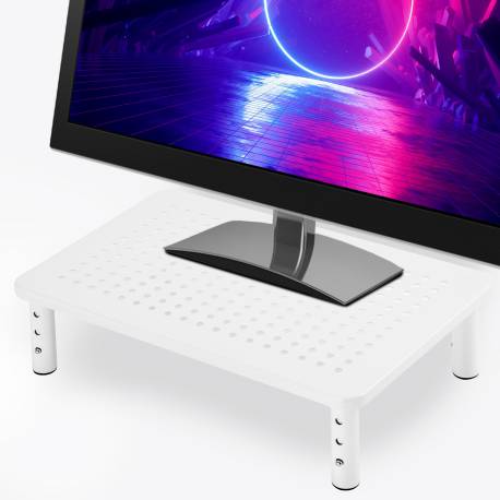Podstawka Pod Monitor Laptop Muling Biała + Szuflada