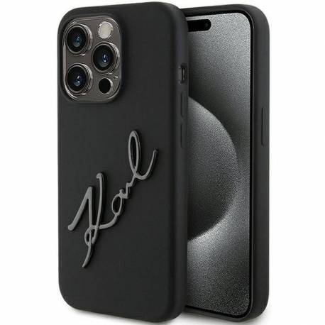 Oryginalne Etui Karl Lagerfeld Hardcase Klhcp15Lsksbmck Do Iphone 15 Pro (Silicone Karl Script Logo / Czarny)