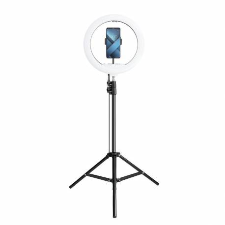 Lampa Led Ring Stream Rgb Pierścieniowa 13" Z Uchwytem Na Telefon + Statyw Czarna