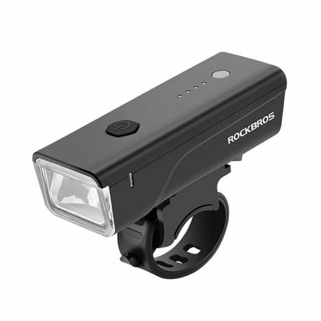 Lampka Rowerowa Przednia Rockbros 24510003001 260 Lm + Kabel Usb-C - Usb-A - Czarna
