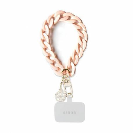 Guess Hand Strap Guoucbmc4Mp (Large Chain Acrylic 4G Charms / Różowy)
