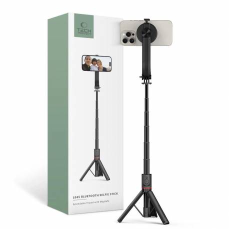 Selfie Stick Tech-Protect L04S Bluetooth Z Tripodem Do 95Cm I Głowicą 360 - Czarny