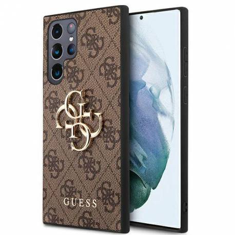 Etui Guess 4G Big Metal Logo Na Samsung Galaxy S22 Ultra - Brązowe
