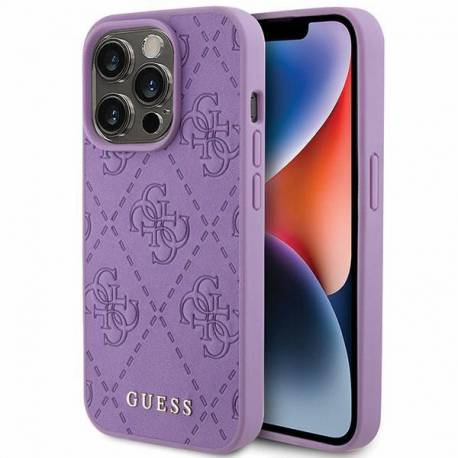 Etui Guess Leather 4G Stamped Na Iphone 15 Pro Max - Fioletowe