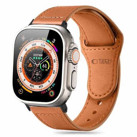 Pasek Tech-Protect Naturalfit Na Apple Watch 4 / 5 / 6 / 7 / 8 / 9 / Se (38 / 40 / 41 Mm) - Brązowy