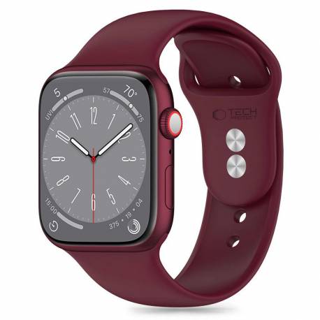 Pasek Tech-Protect Silicone Na Apple Watch 4 / 5 / 6 / 7 / 8 / 9 / Se / Ultra 1 / 2 (42 / 44 / 45 / 49 Mm) - Bordowy