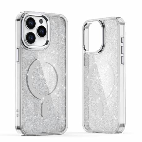 Etui Glitter Case Magsafe Na Iphone 16 - Białe Z Brokatem
