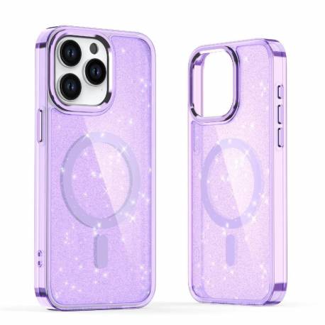 Etui Glitter Case Magsafe Na Iphone 16 Plus - Fioletowe Z Brokatem