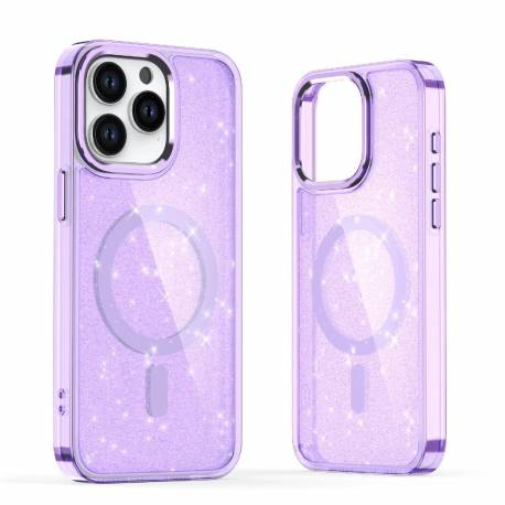 Etui Glitter Case Magsafe Na Iphone 16 Pro - Fioletowe Z Brokatem