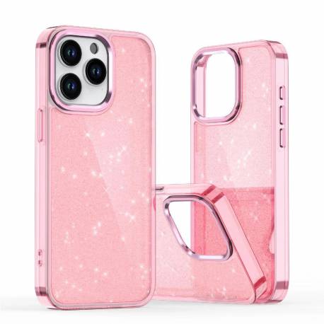 Etui Glitter Case Na Iphone 16 Pro - Różowe Z Brokatem