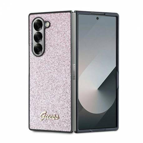 Etui Guess 4G Glitter Script Na Samsung Galaxy Z Fold 6 - Różowe