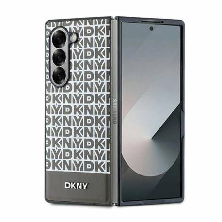 Etui Dkny Repeat Pattern Bottom Stripe Na Samsung Galaxy Z Fold 6 - Brązowe