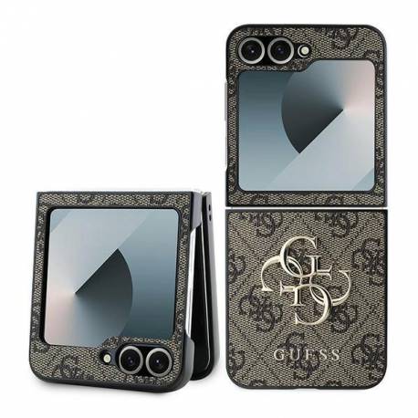 Etui Guess Leather 4G Metal Logo Na Samsung Galaxy Z Flip 6 - Brązowe