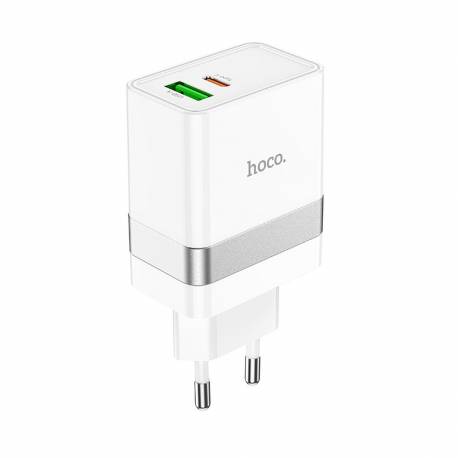 Hoco Ładowarka Sieciowa Typ C + Usb Qc3.0 Power Delivery 30W Starter N21 Biała